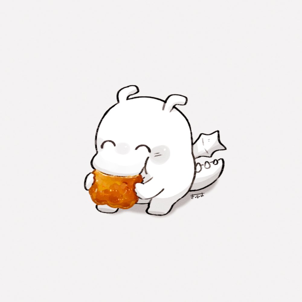 solo simple background holding tail closed eyes wings food  illustration images
