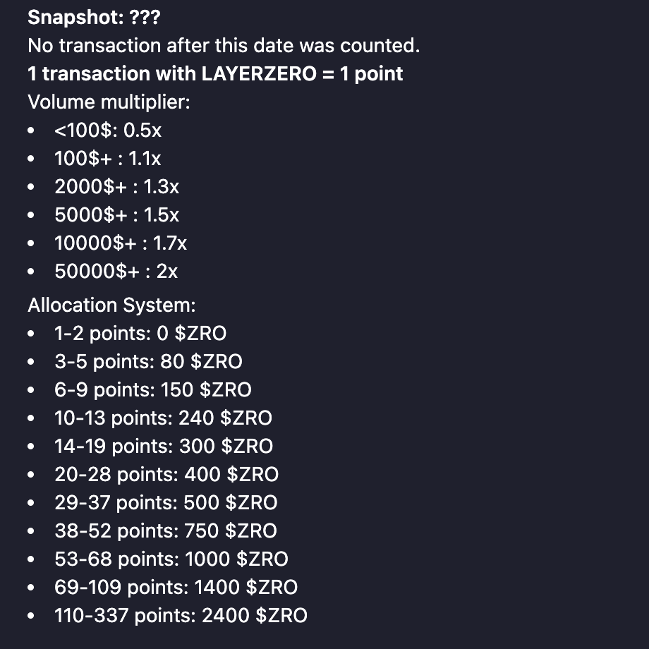 LifesimpleOG's tweet image. Bryan seriously thought about the criteria for rewarding the community.
#LayerZero #Airdrops