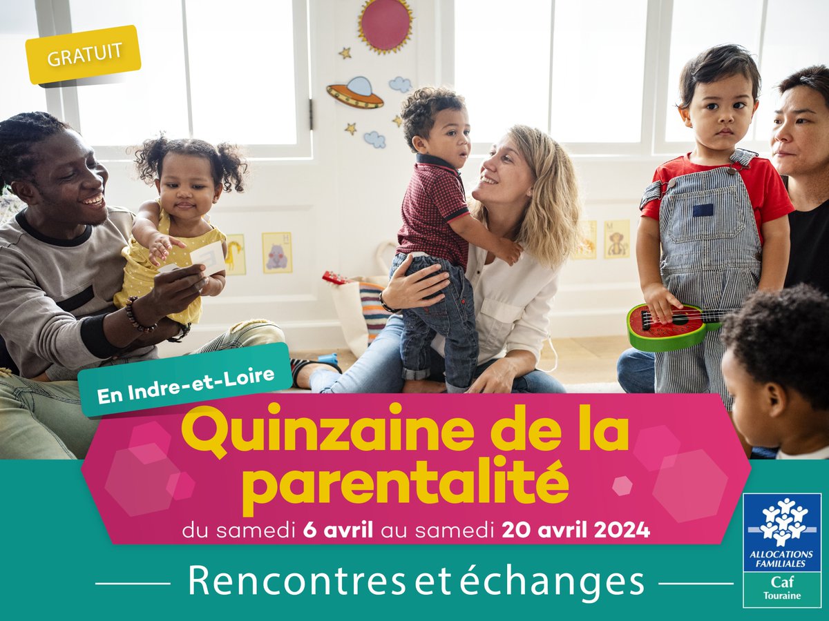 [ÉVÉNEMENT] 📣 Quinzaine de la Parentalité du du 6 au 20 avril 2024.
Des événements pour tous les #parents et à vivre en #famille sur tout le département d’Indre-et-Loire. Retrouvez le programme complet sur parents-touraine.fr
#parentalité #ParentsTouraine