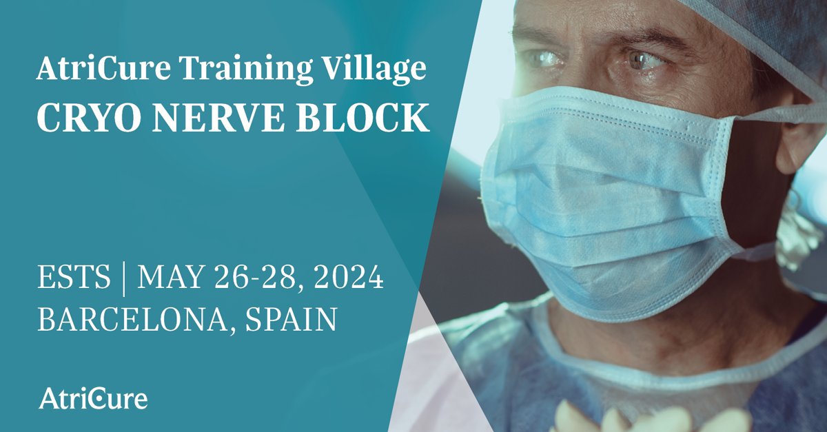 Exciting opportunity for thoracic surgeons – the AtriCure training village at #ESTS2024 will feature our innovative, hands-on Cryo Nerve Block training model. Find more details at: okt.to/iO2gJw