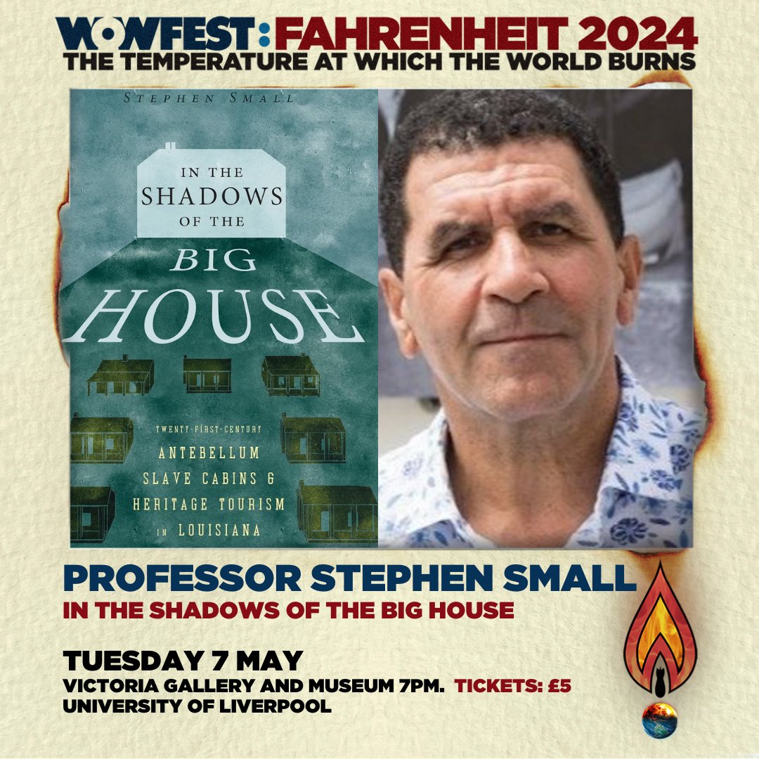 🚨Just announced! Professor Stephen Small will be joining #WoWFEST to delve into his latest book 'In the Shadows of the Big House'! For Liverpool, a city confronting its debt to enslaved Africans, this event is essential. 7 May, 7PM @VictoriaGallery. 🎟️ tinyurl.com/rtzjbys3