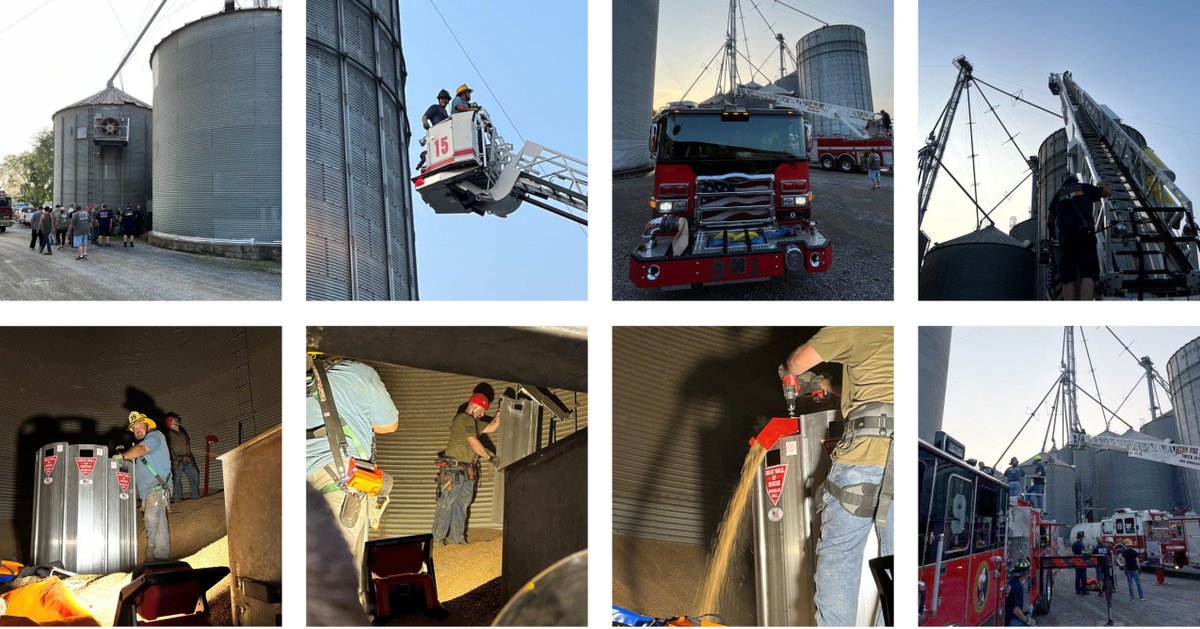 Grain Safety is important to our team all year round! In 2023, our Risser Grain Turbotville location hosted 24 firefighters from two departments for grain bin rescue training. This type of rescue training is referred to as 'low frequency/high risk.' #Standup4GrainSafety