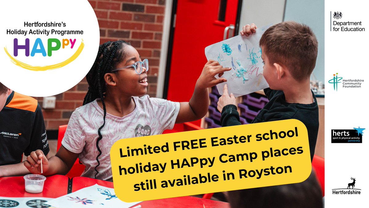 Children (Reception-Year 11) who get benefits-related free school meals, can join HAPpy Camps this Easter holiday for free. There are lots of fun activities, with a hot lunch included too. Book using the unique HAPpy Camp booking code from school at bit.ly/E24TCLHAPpyCam…