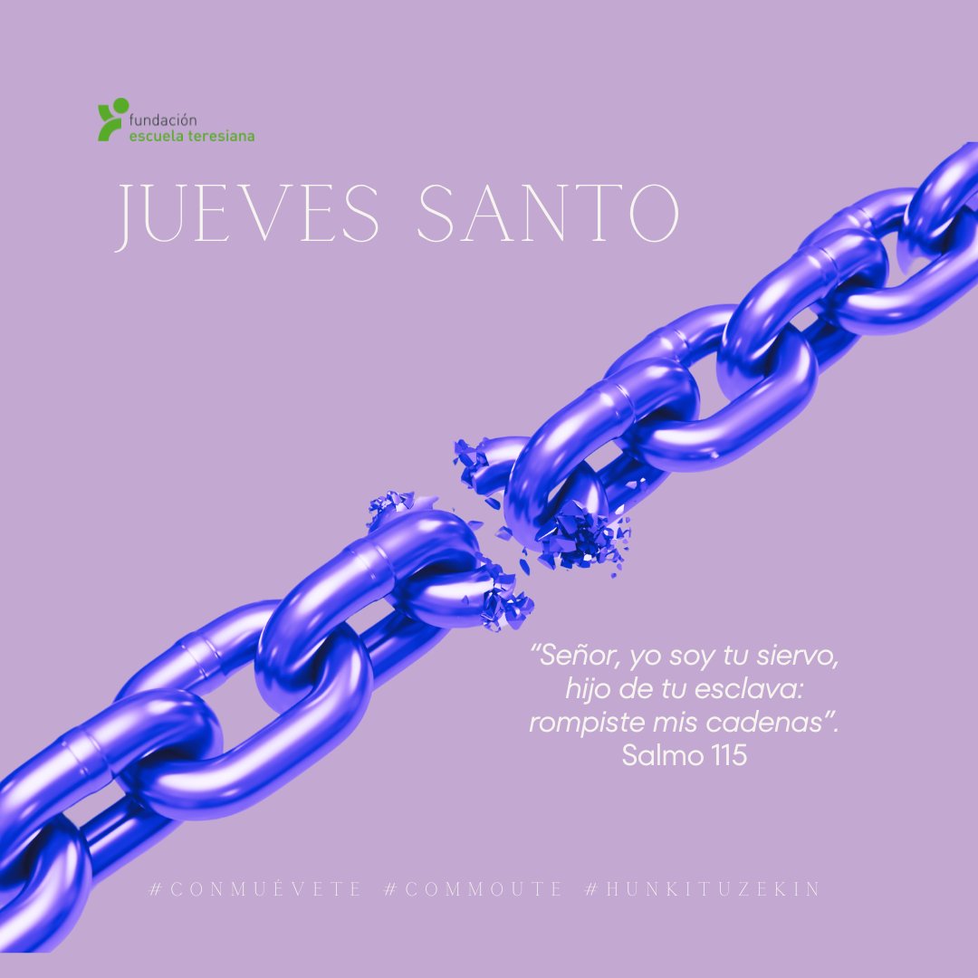 FETeresiana's tweet photo. Jueves Santo.
Rompiste mis cadenas ⛓️
#SemanaSantaFET
#somosteresianos
#ConMuéveTe💕
#ComMouTe💕
#HunkiTuzEkin💕 https://t.co/Bndwne13oe