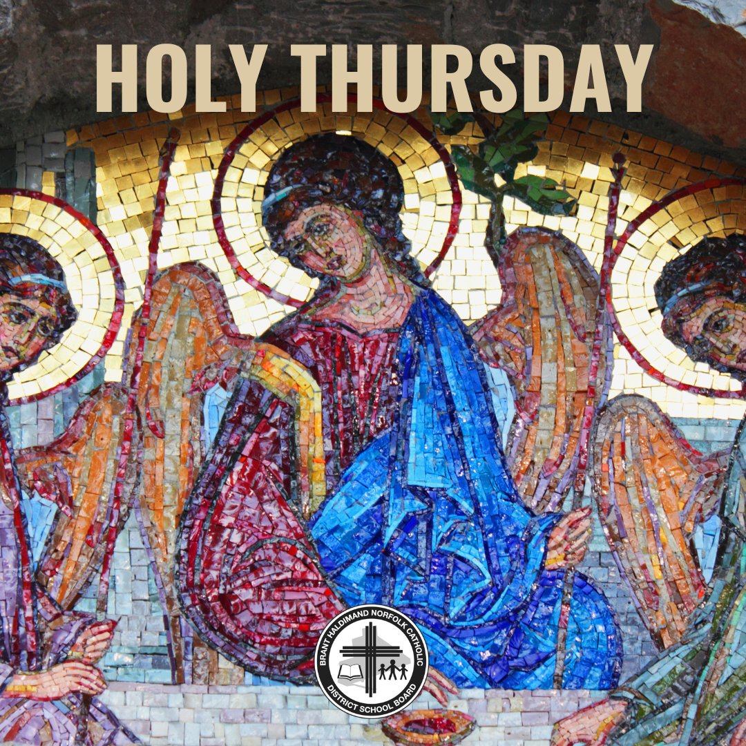 Today @bhncdsb is Holy Thursday. This evening we celebrate the Last Supper. Today marks the end of Lent and the beginning of the Holy Triduum, the three-day celebration of the death and resurrection of Jesus.
