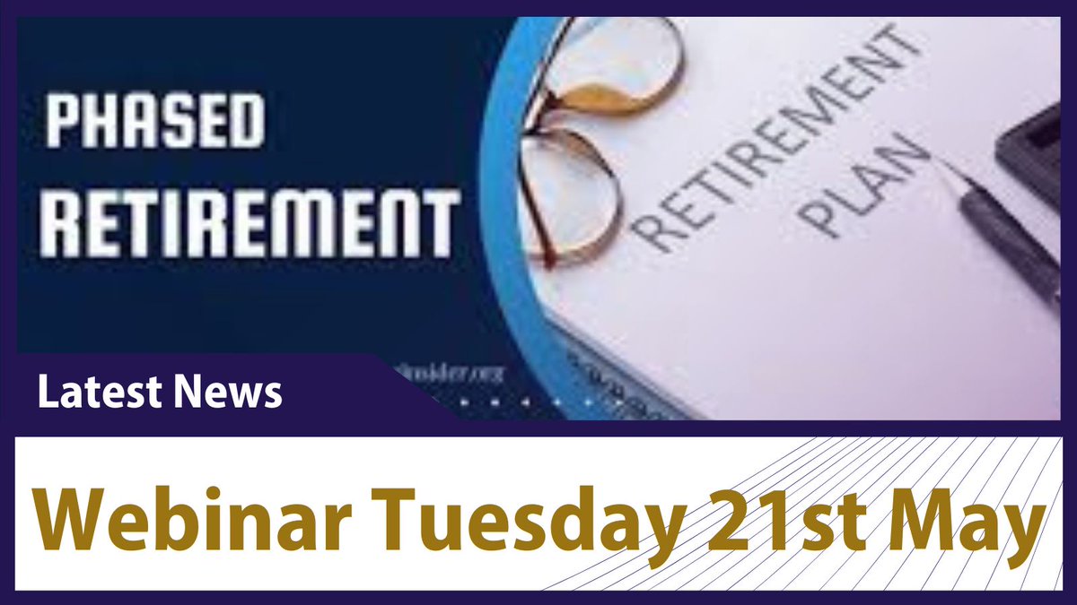 Now booking, Joint Union Phased Retirement Webinar. Online - Tuesday 21st May (3.45-5.15). Please click on link to register your place. into.ie/ni/event/retir…