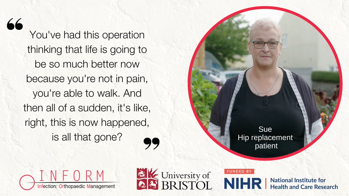 INFORM_EP's tweet image. It’s important that health care professionals understand the impact of prosthetic joint infection on patients and their families, and support patients who&apos;ve had revision surgery during rehabilitation and recovery.

Watch this short film: tinyurl.com/2zdnrwc4