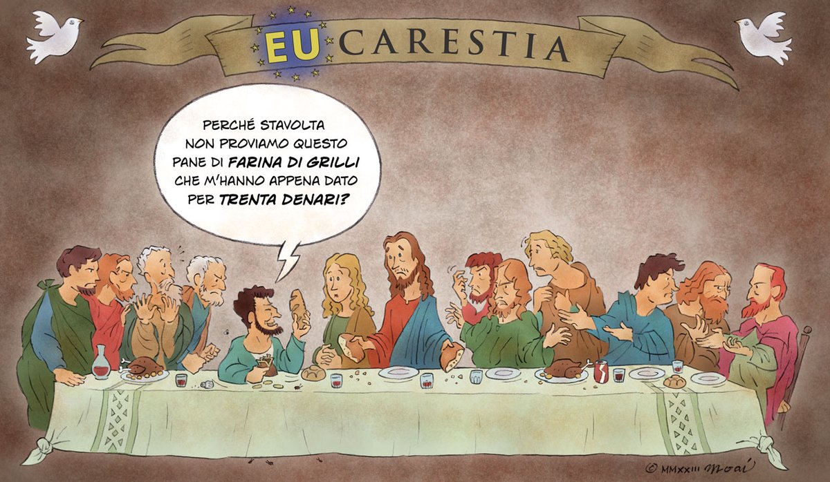 EU... carestia 🐛🦗🪳 Auguri per una buona (e tradizionale) #Pasqua2024 🕊 #Pasqua #Eucarestia #Eucaristia #Insetti #sieteinsetti #NWO #FarmersProtest #GlobalResistance #WEF2030Agenda #NetZero