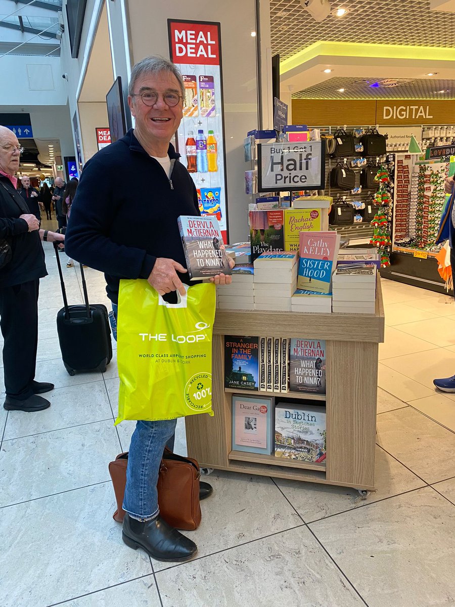 Ambassador Gray is heading to Europe for the Easter break & was delighted to find @DervlaMcTiernan new 📖 #WhathappenedtoNina on sale @ @DublinAirport ✈️ A great Irish Australian author writing un-put-downable crime fiction,great reading for the Easter break! Happy Easter All 🐣