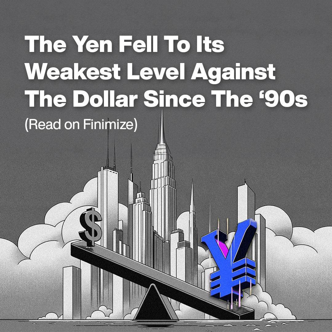 Yen hits lowest level against the dollar since the '90s. What's the buzz? Japan's currency takes a tumble, but investors are seizing opportunities. While weaker yen boosts Japanese exports, businesses enjoy a bargain. Stay tuned for potential market moves ahead.
