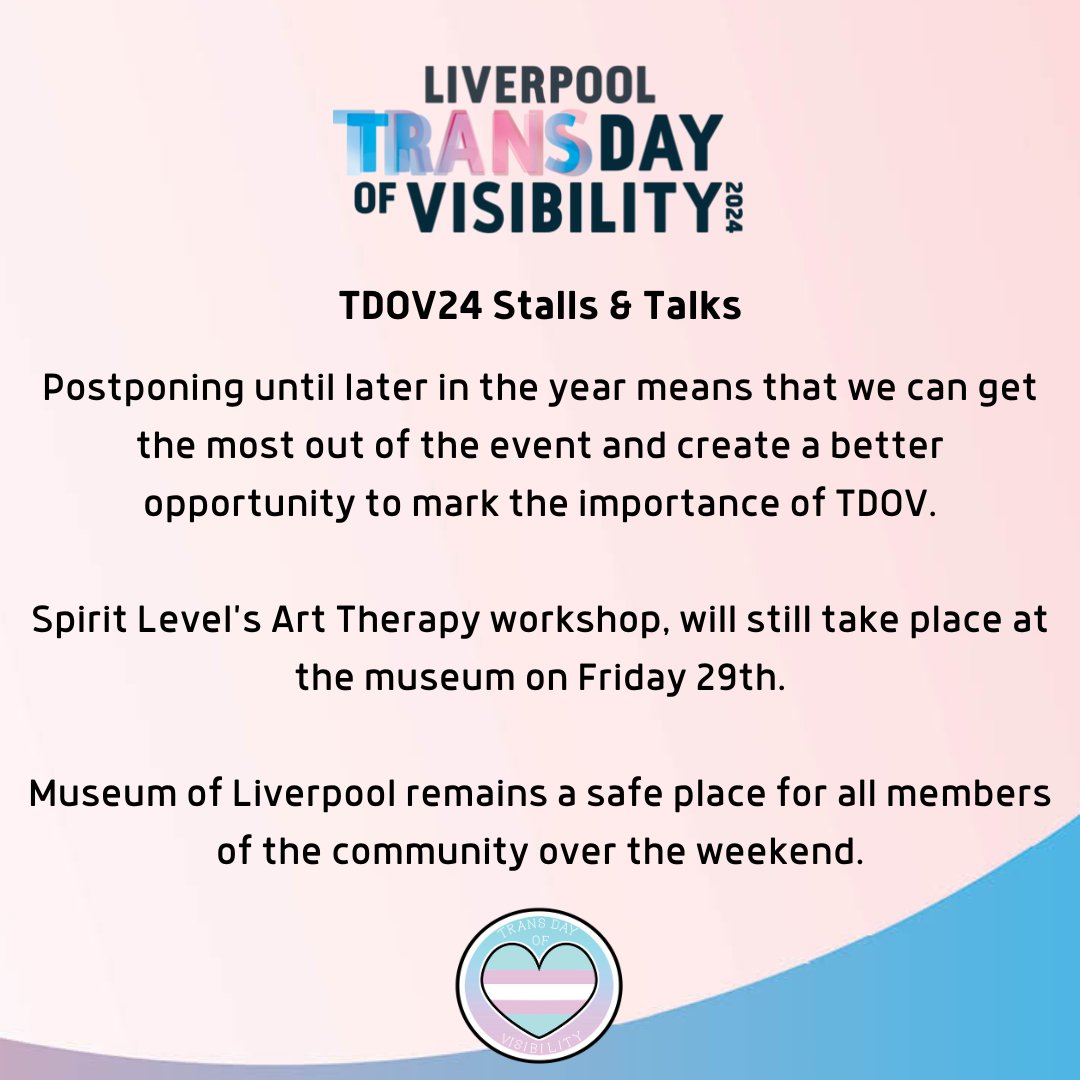 An update on Stalls and Talks happening for TDOV 24. @MuseumLiverpool @LCRPride