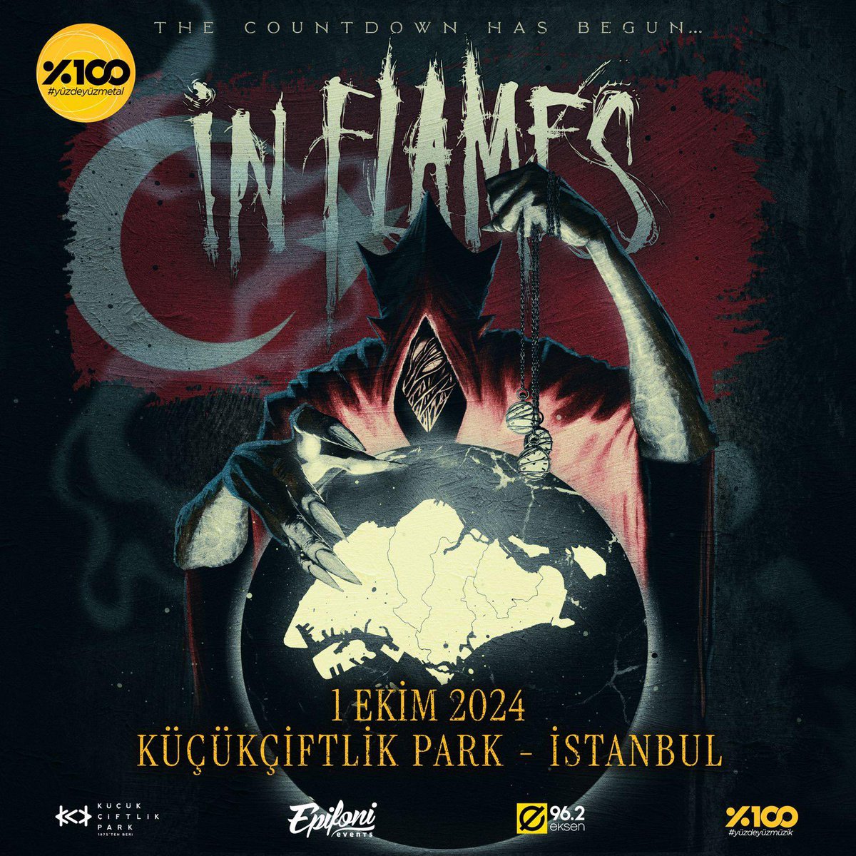 In Flames İstanbul’da! In Flames 1 Ekim’de @yuzdeyuzmetal Konser Serisi kapsamında, Epifoni Events organizasyonuyla @KucukCiftlik sahnesinde konser verecek!