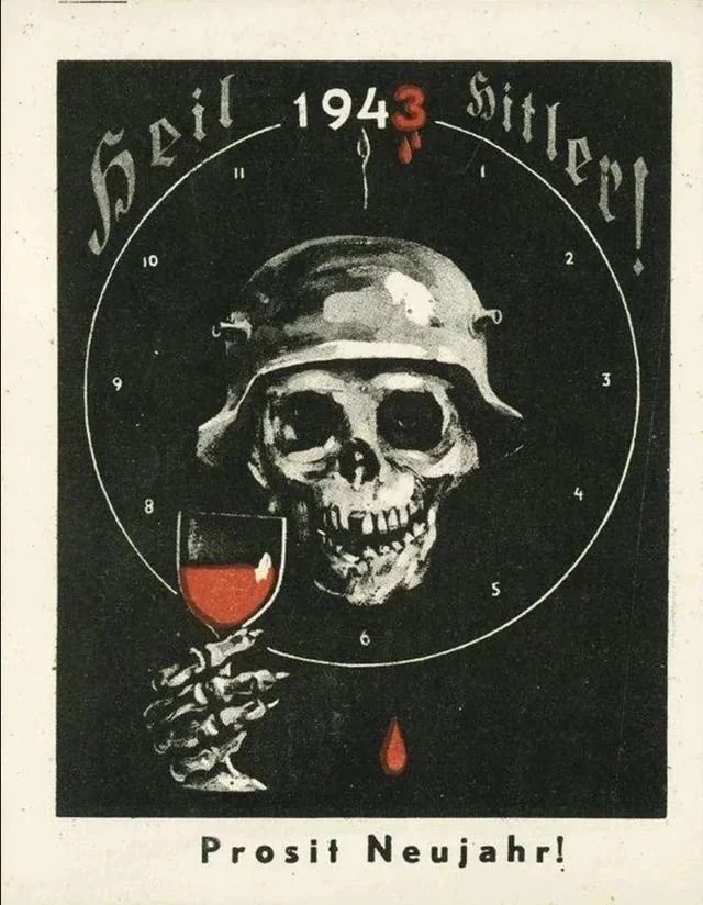 a__esquerda's tweet image. "Feliz Ano Novo!" Folheto soviético para os nazistas em Stalingrado. 1943 #Stalingrad #CCCP #USRR