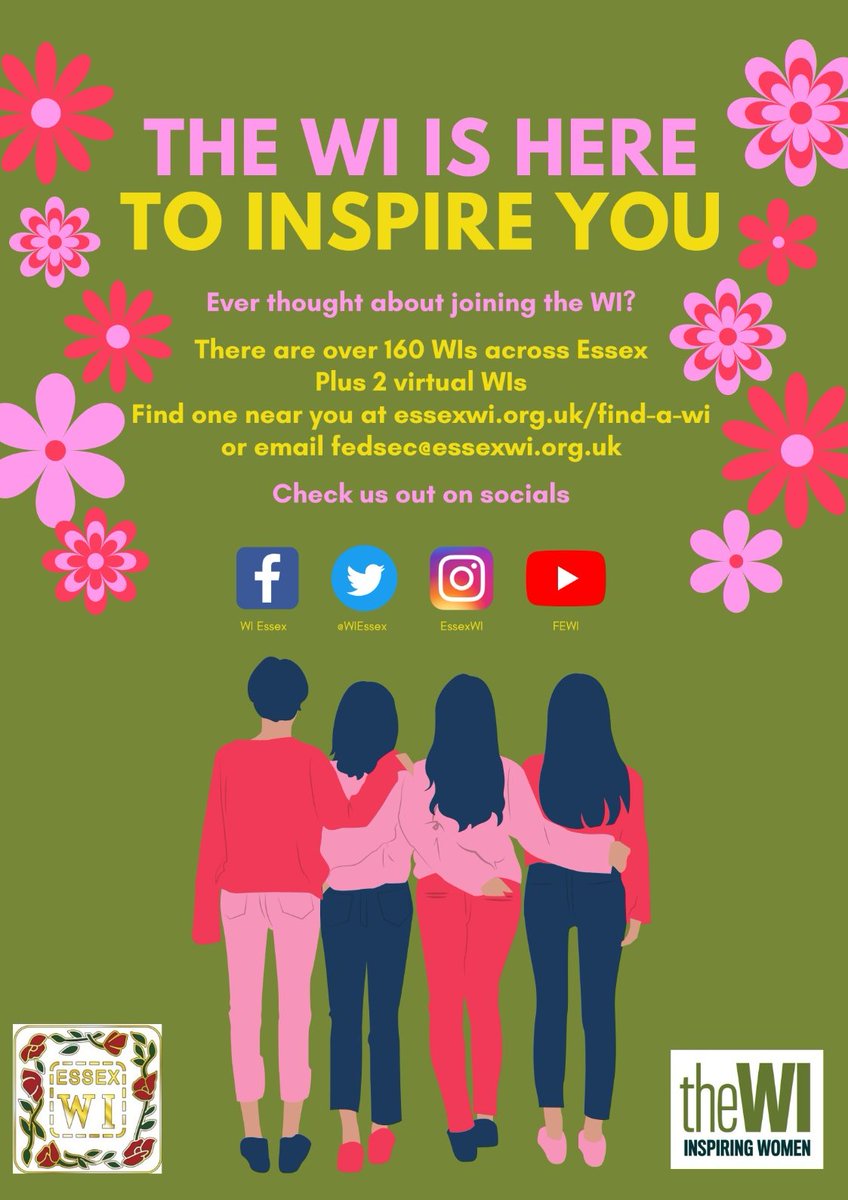 Ever thought of joining the Women's Institute? In Essex, we have over 160 groups plus 2 virtual ones. Find one near you at essexwi.org.uk/find-a-wi or email fedsec@essexwi.org.uk #EssexWI #women #WomenEmpowerment #WomensRights #inspiration