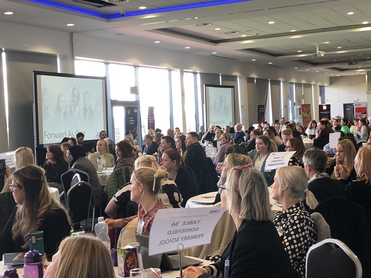 ForwardAs1Trust's tweet photo. Next up is @PrimaryMrBrown and Ruth Onyekaba of @Gorsefield sharing all things pupil leadership with us 👫📝 #trustconference https://t.co/H5j9HnChpB