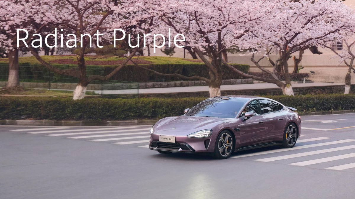 Xiaomi's tweet image. #XiaomiSU7 comes with new color options for the exterior. 

#XiaomiEVLaunch #DrivingForward