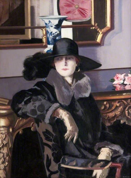 It's fashion for today's @artukdotorg #OnlineArtExchange We can only dream of being this sophisticated! 🖼️A Lady in Black by Francis Campbell Boileau Cadell (1883-1937) 🏛️@KelvingroveArt