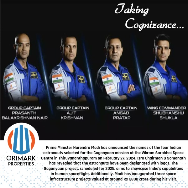 PM #NarendraModi has announced the names of the four #Indianastronauts selected for the #Gaganyaanmission at the #VikramSarabhaiSpaceCentre in #Thiruvananthapuram on February 27, 2024. Isro Chairman S Somanath has revealed that the astronauts have been designated with logos.