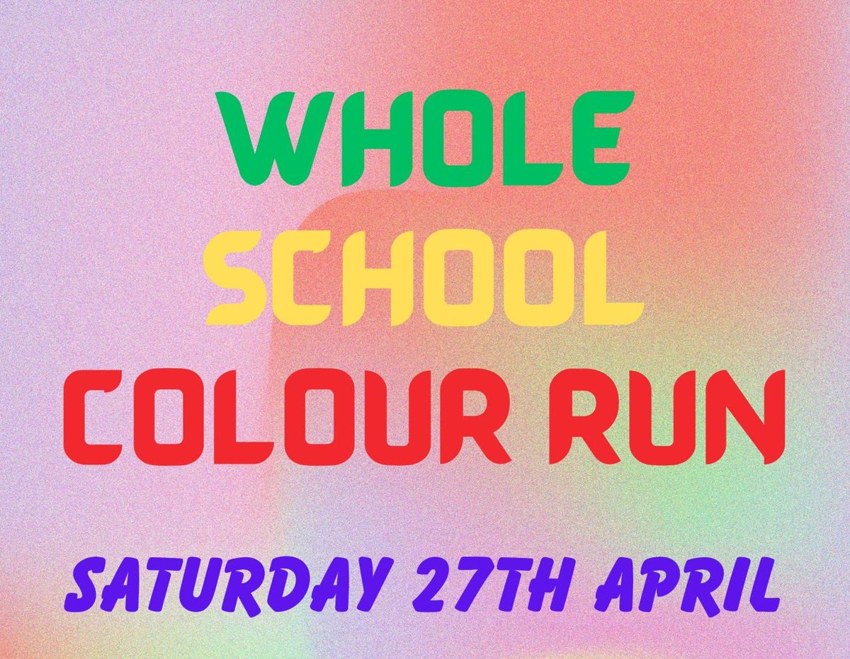 This year the Friends of King’s Oak are excited to be holding their first WHOLE SCHOOL COLOUR RUN. The event will take place on Saturday 27 April from 11:45 am until approx 3:30 pm. All information and entry forms can be found in the link below: kingsoakacademy.clf.uk/letters/colour…