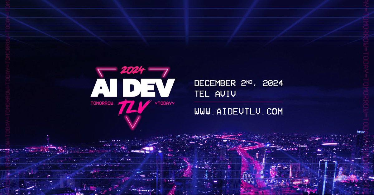 Excited to announce a new conference by @eventhandlerPro - @AiDevTLV ! Check out our website aidevtlv.com