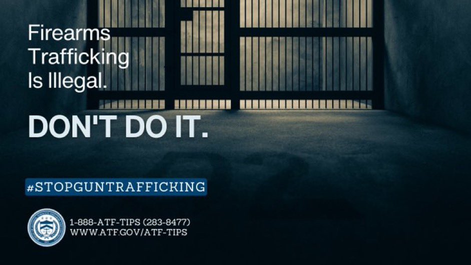 ATF’s highest priority is reducing violent gun crime. Many gun crimes involve firearms that are trafficked to prohibited persons and gangs. If you know of someone committing gun crimes, call us at 1-888-283-8477. atf.gov/firearms/anti-… #StopGunTrafficking