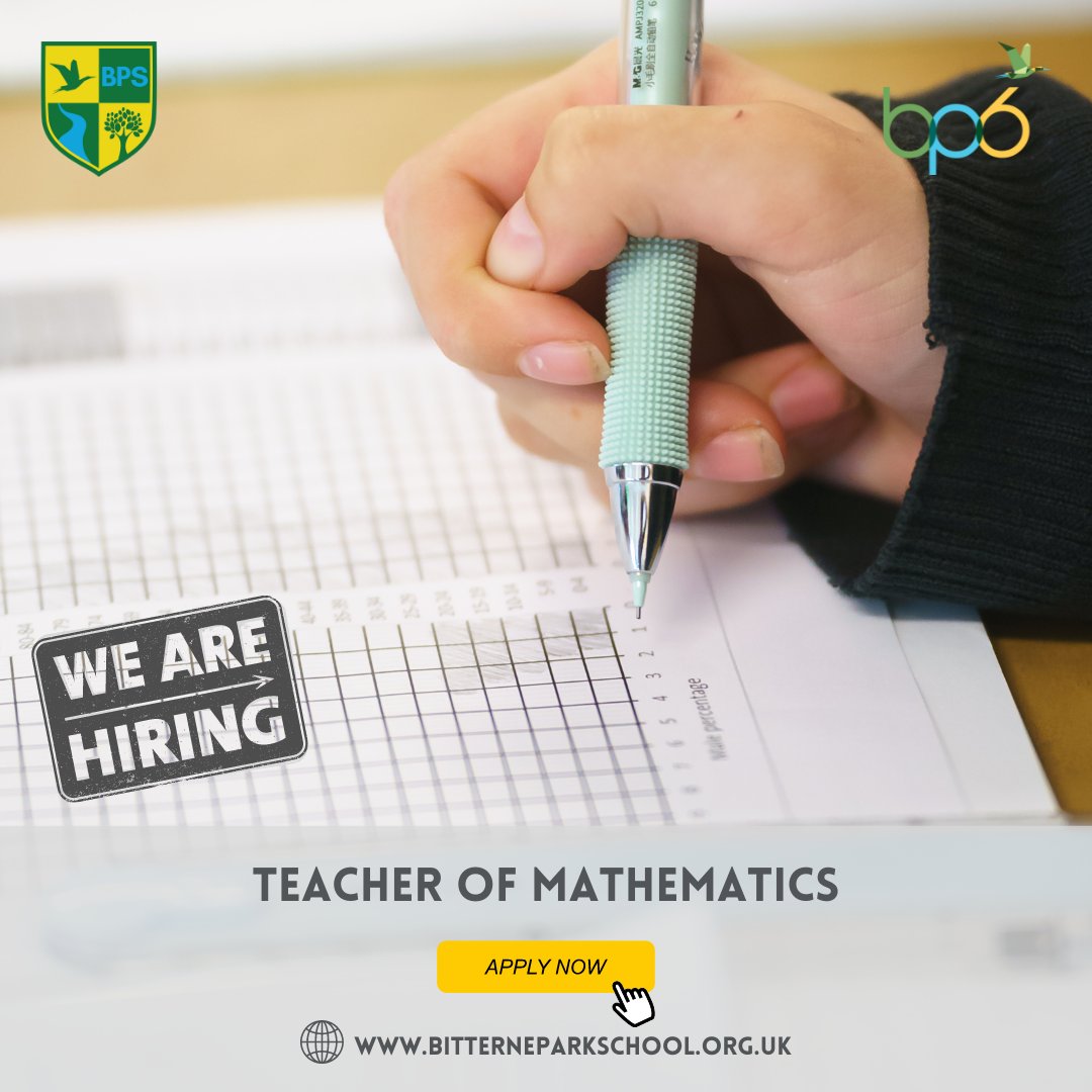 Do you know how to get the best out of students? We are seeking to appoint a reflective and committed teacher to join our successful Mathematics department from September 2024. Find out more here - bitterneparkschool.org.uk/our-school/job…