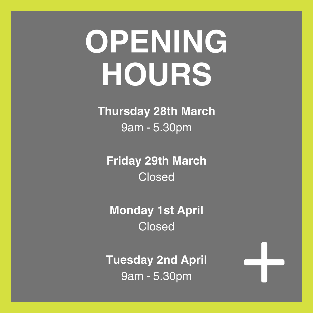 🐣 Easter Opening Hours 🐣 Our offices will be closed from 5.30pm on Thursday 28th March and will reopen at 9am on Tuesday 2nd April.