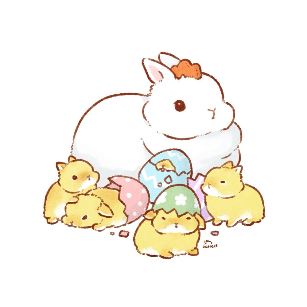 「ひよこのふり 」|大賀一五🐰のイラスト