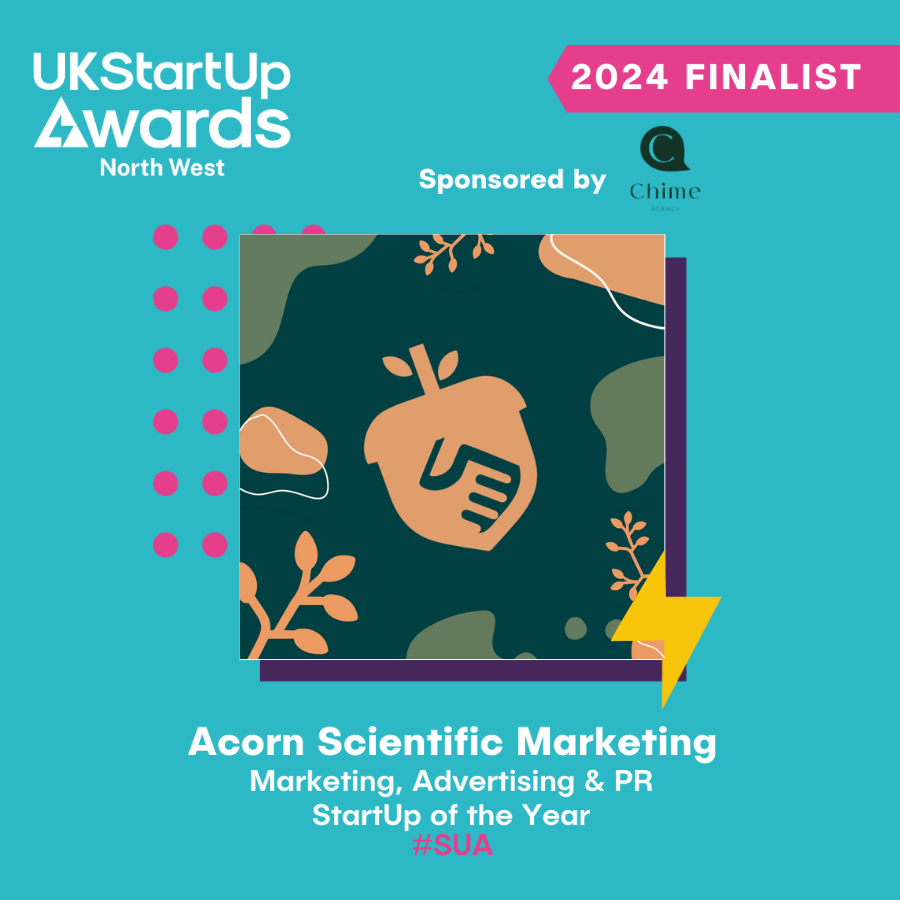 We're thrilled to be up for Marketing, Advertising &amp; PR <a href="/StartUpNational/">StartUp Awards</a> of the Year 🏅🥳

I started <a href="/AcornSci/">Acorn Scientific Marketing</a> in early 2023, and it has NOT been easy. Getting recognised like this is always a huge boost 💪

Keep your fingers crossed for us! 🤞 #SUA #StartUpAwards
