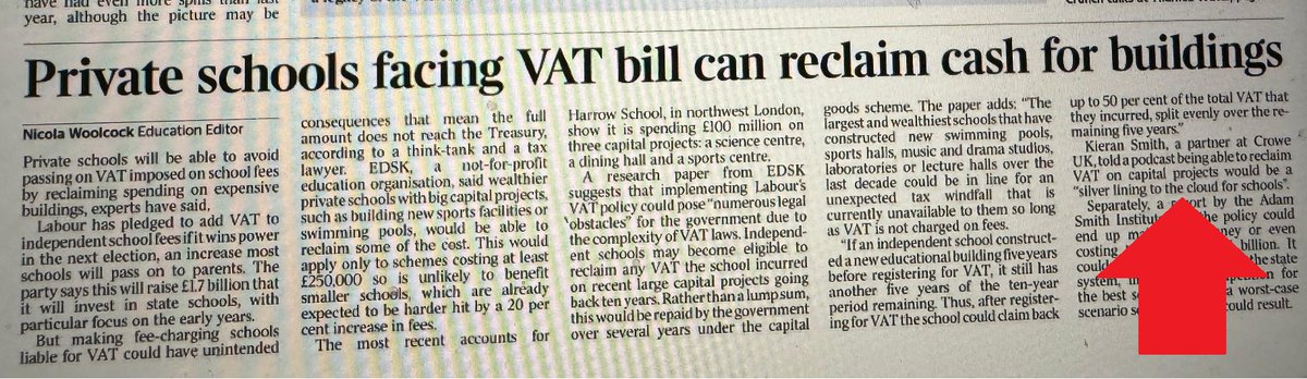 Always great to see our @EDSKthinktank research covered in The Times, but even better that our #insideyoured podcast got a mention too!

Read our VAT report here: edsk.org/publications/o…

Podcast here: buzzsprout.com/1874905/147437…