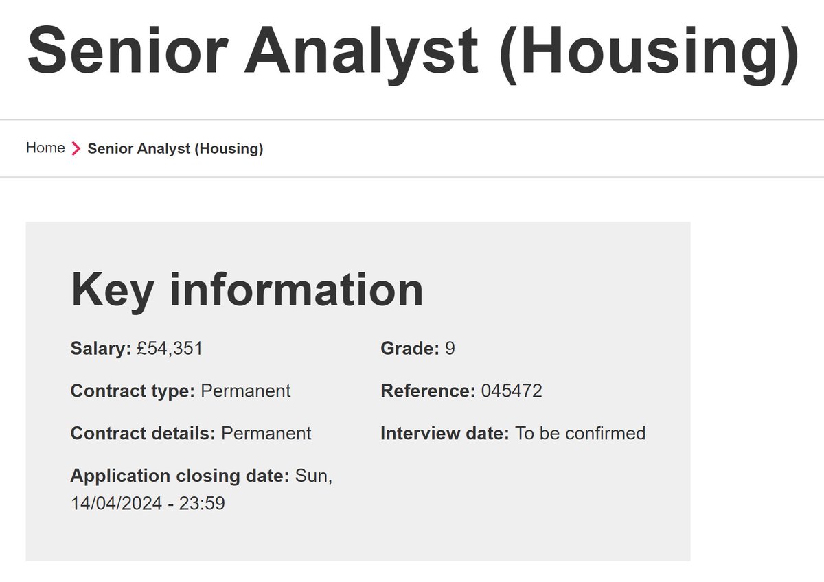 Job alert! My team at the Greater London Authority is looking for a Senior Analyst to help us understand and tackle London's housing challenges. Details in the following thread but the key one is applications close on **Sunday April 14th**