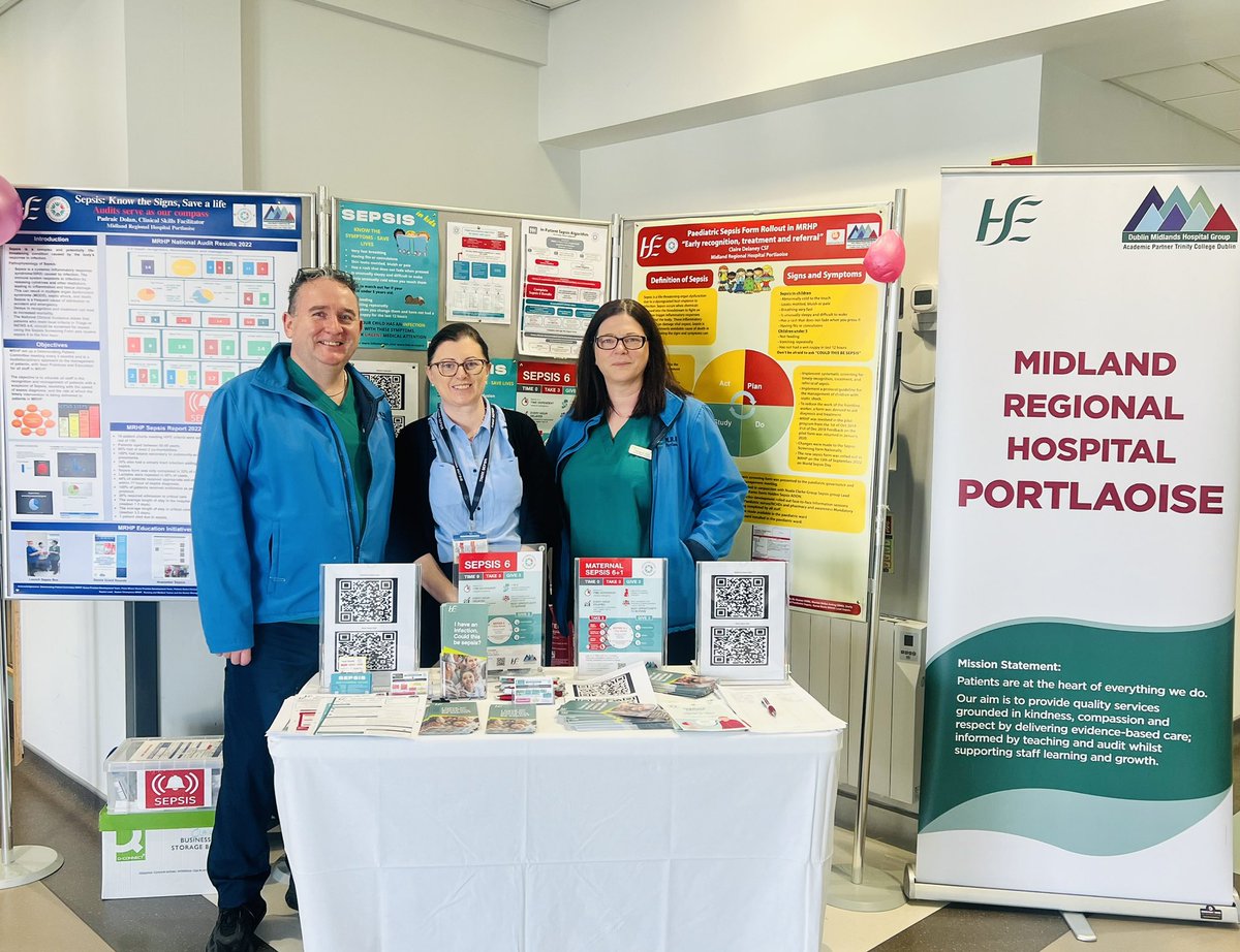 Sepsis is a life threatening complication of infection #MRHP is running staff events today to Highlight signs and symptoms of #sepsis #maternalsepsis 

Visit HSELand.ie to complete the mandatory training for healthcare #recognisesepsis @DMHospitalGroup @paudie69