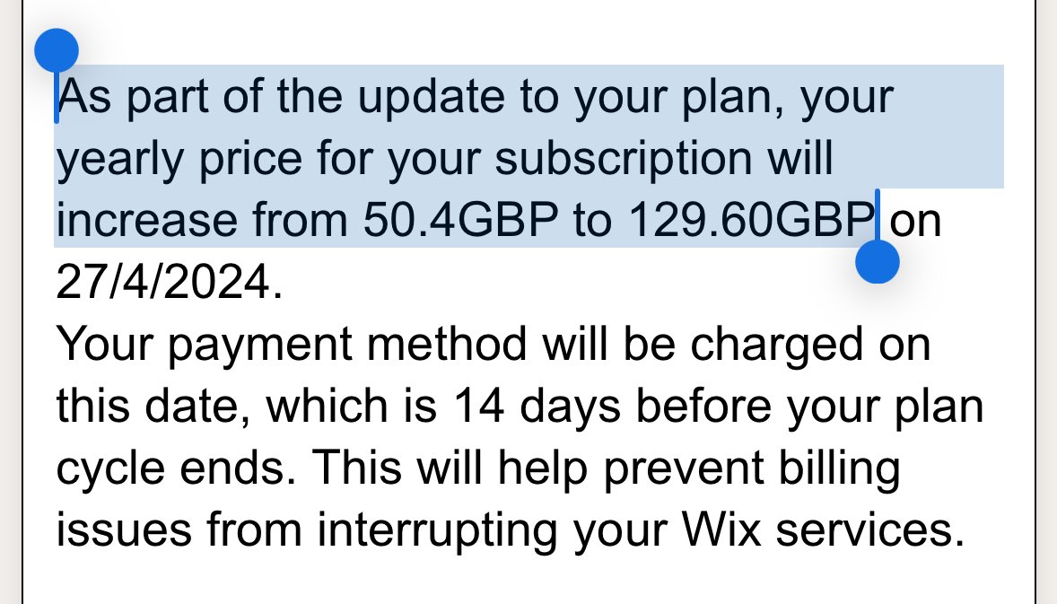 Wix more than doubling the cost of my website plan?! tompashby.com is facing a downgrade come 28 April 2024