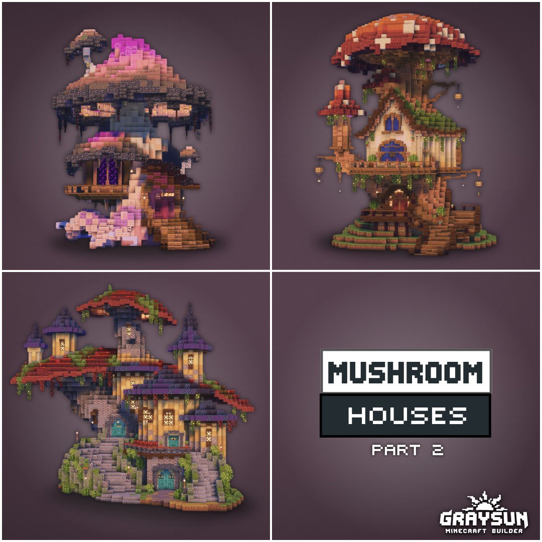GraySun8151's tweet photo. Just finished 3x more Mushroom House for my Shroom Village! Check the progress in the comments 😀

#Minecraft #Minecraftbuilds #minecraft建築コミュ https://t.co/NCei7mALI4