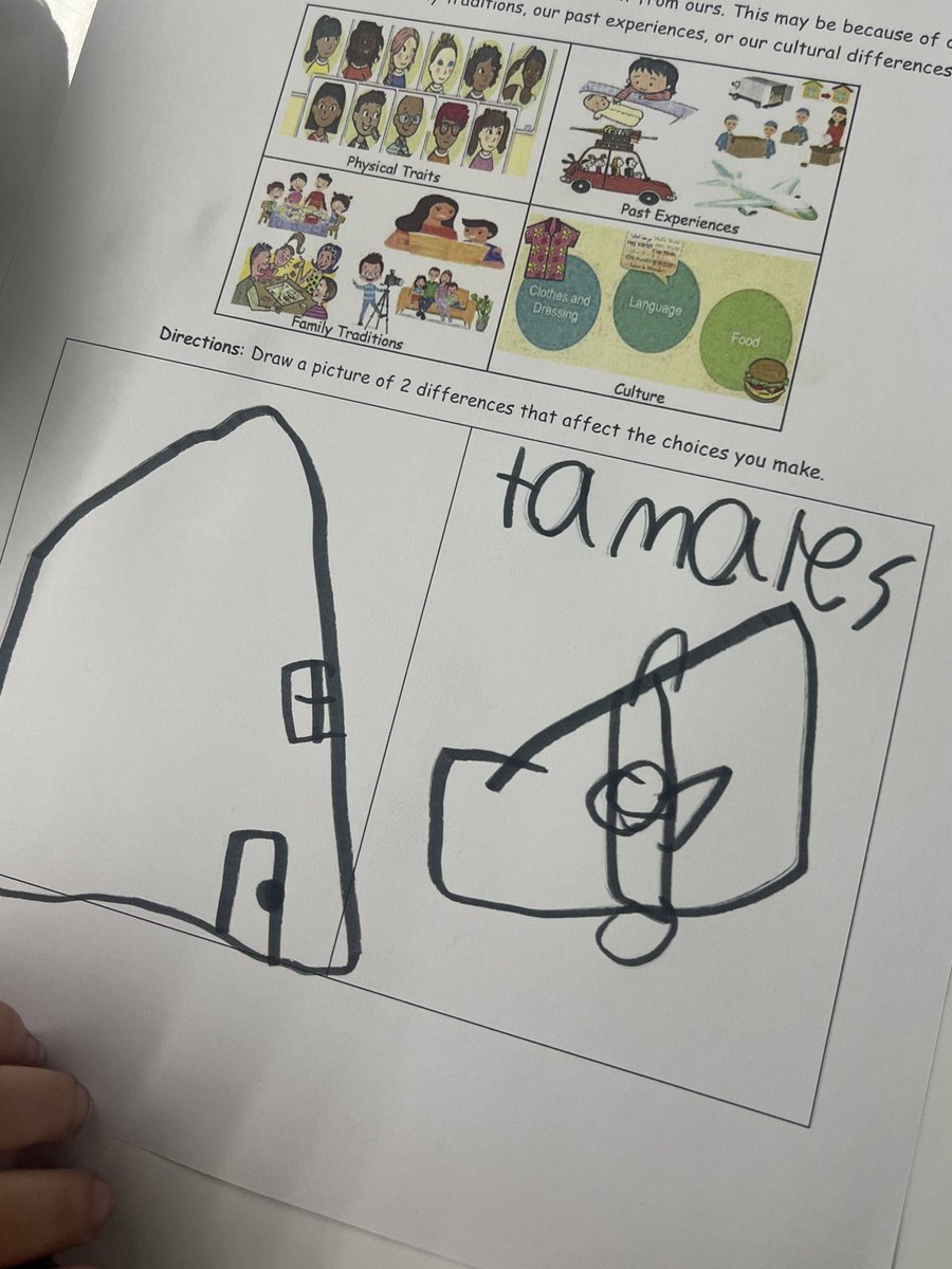 A social awareness lesson, ‘Our Differences Affect Our Choices' sparked deep discussions with our students. These worksheet snapshots capture a couple of students' unique perspectives. #sel #socialemotionallearning #kennedycallout #burbank111