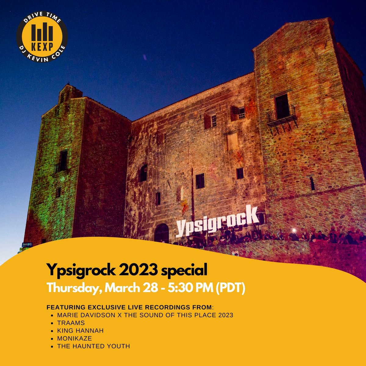 Ypsigrock Festival (@ypsigrock) on Twitter photo #ypsi23 special on <a href="/kexp/">kexp</a> 
Today, mar 28 - 5:30 PM (PDT) (1:30 AM Italian time)
DRIVE TIME | <a href="/djkevincole/">Kevin Cole</a> 
→ kexp.org
Il futuro è già nostalgia ❤️🔥 #ypsi23 special on <a href="/kexp/">kexp</a> 
Today, mar 28 - 5:30 PM (PDT) (1:30 AM Italian time)
DRIVE TIME | <a href="/djkevincole/">Kevin Cole</a> 
→ kexp.org
Il futuro è già nostalgia ❤️🔥