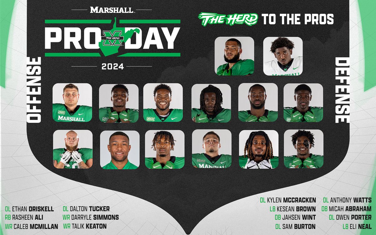 The Herd to the @NFL starts here. ✨ 2024 Pro Day 🎥🔜 #GoHerd // #WeAreMarshall