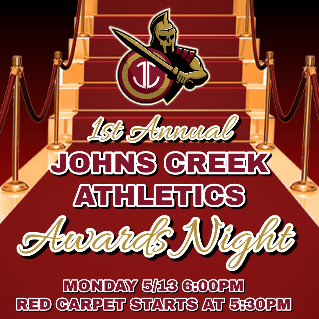 Mark your calendars Gladiator Nation!! This will be a great night to celebrate all of our athletes at Johns Creek!! More details to come soon on Johnscreekathletics.org ⁦@LeadGladiator⁩ ⁦@LGlenn_FCS_AD⁩ ⁦@FultonZone6⁩