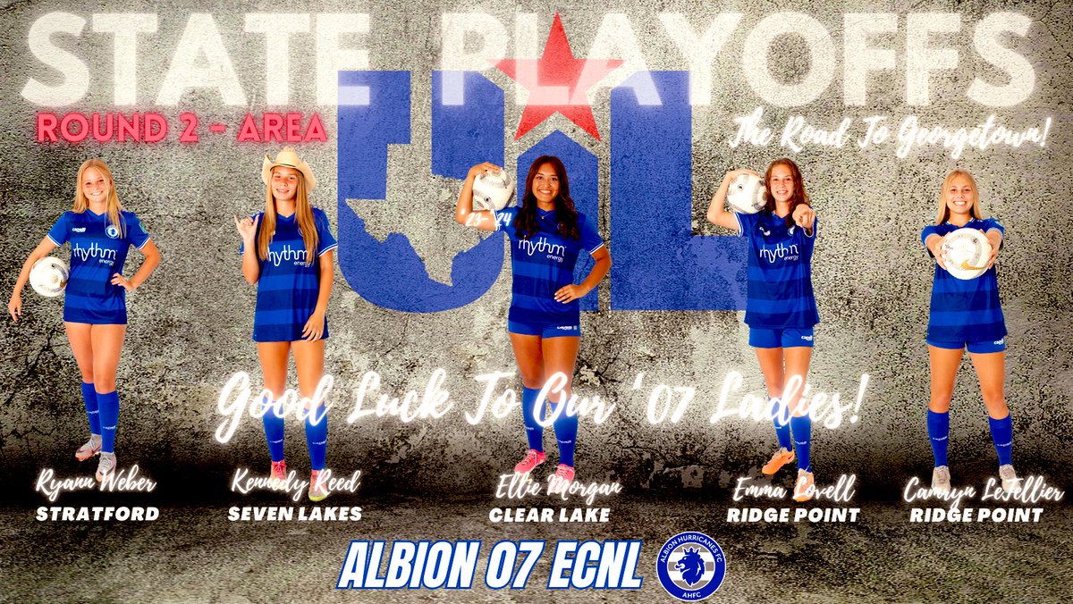 Round Two-Area of @uiltexas State Soccer Playoffs starts Today! Best of luck to our ‘07s still alive and their HS teams!💙🤍🏆 #ahfcpride #ahfcfamily #ahfcsoccer @PrepSoccerTX @LethalSoccer @ImYouthSoccer @vypehouston @SLGirlsSoccer