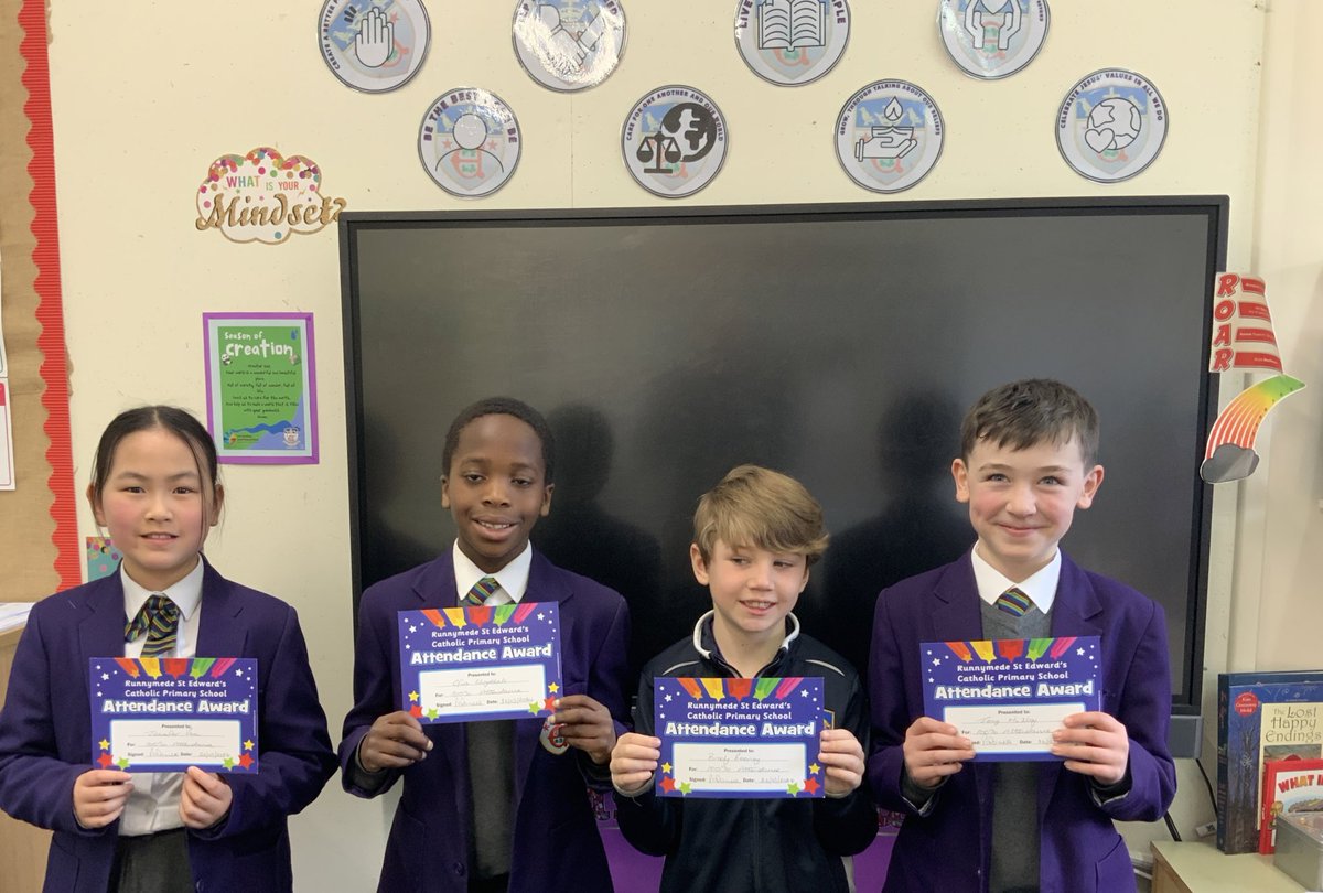 Congratulations to our Year 4 pupils with 100% attendance. Well done.