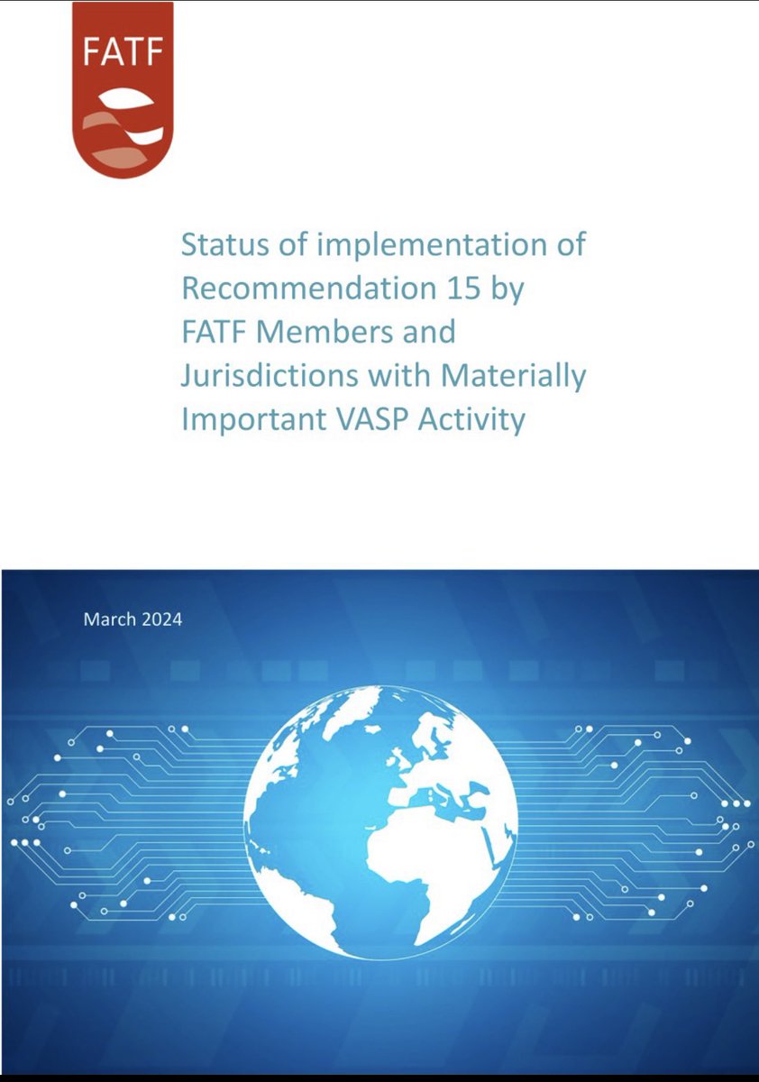 barsallocarlos's tweet image. Importante para proveedores de servicios #activos #virtuales #VASP en inglés. Recomendación 15 Grupo Acción Financiera #GAFI #FATF Lo último Marzo 2024