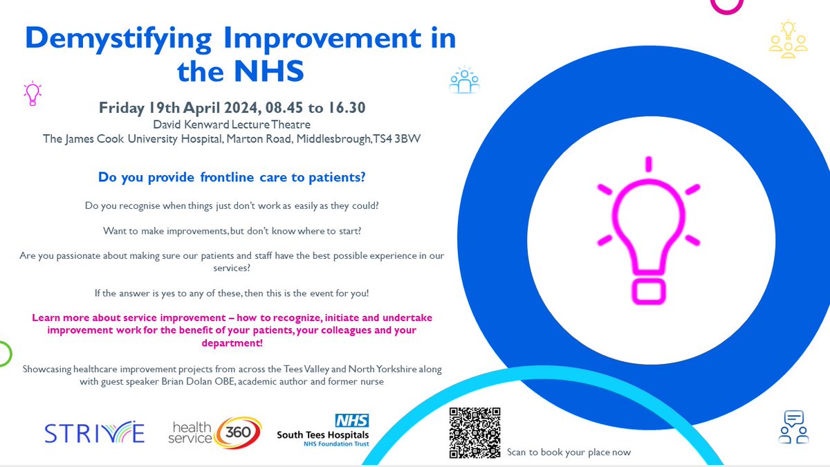 Demystifying Improvement in the NHS Book your place now! events.southtees.nhs.uk/events/improve…