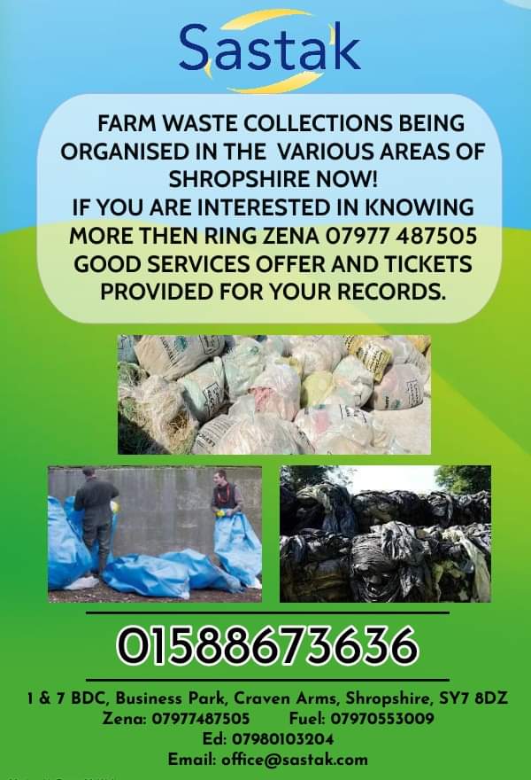 SASTAK - FARM WASTE OPTIONS AVAILABLE RING TO FIND OUT MORE....