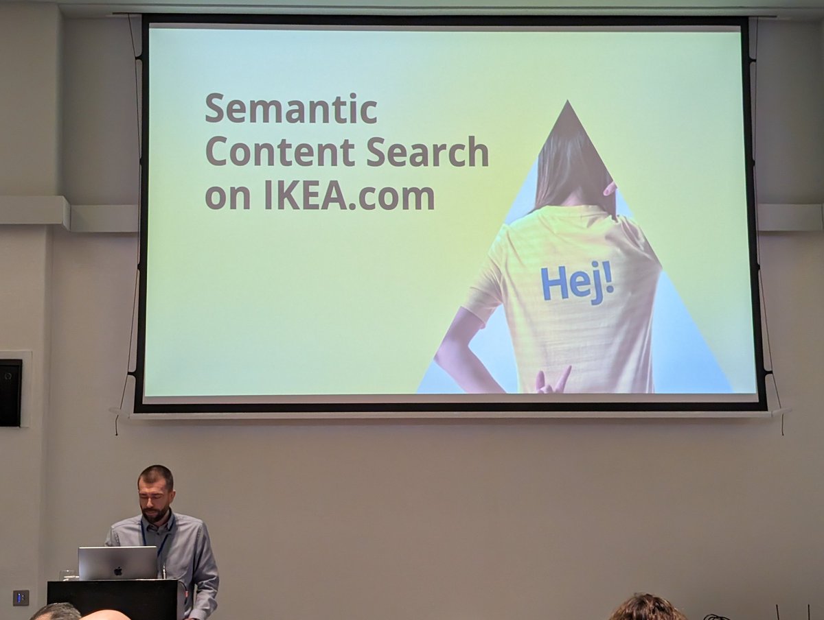 Now listening to a presentation from IKEA. Surprised (in a positive way) to have a furniture company representative at an IR research conference. #ECIR2024