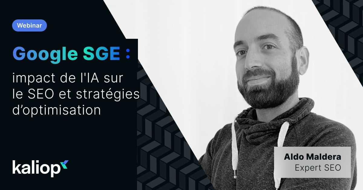 [Webinar 📆] Le jeudi 11 avril à 11h, rejoignez Aldo Maldera, expert SEO chez Kaliop, pour comprendre comment anticiper et prévenir l'impact de la Google SGE sur votre trafic organique. Pour vous inscrire👉 hubs.li/Q02r1FS-0 #webinar #webinarbykaliop #SEO #IA #GoogleSGE