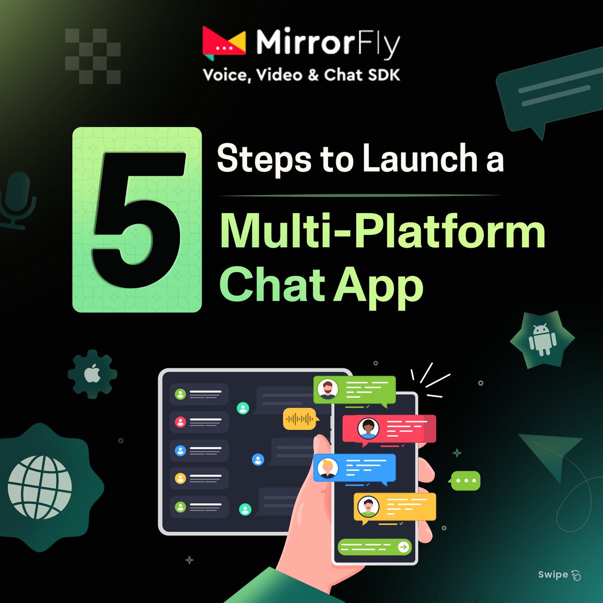 MirrorFlyTeam's tweet image. 5 𝐂𝐫𝐮𝐜𝐢𝐚𝐥 𝐬𝐭𝐞𝐩𝐬 that eases the development and launch of multi-platform chat apps across verticals.

#MirrorFly #Multiplatform #MultiPlatformApp #ChatApp #SDKs #InAppChat #5StepstoLaunchChatApp