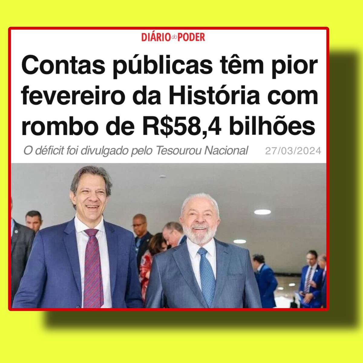 Ano passado o rombo foi de R$ 250bi. Agora, só no mês passado esse prejuízo foi de R$ 60bi, o pior da HISTÓRIA para fevereiro!

Tudo isso sem pandemia, sem guerra, sem estiagem... apertem os cintos!