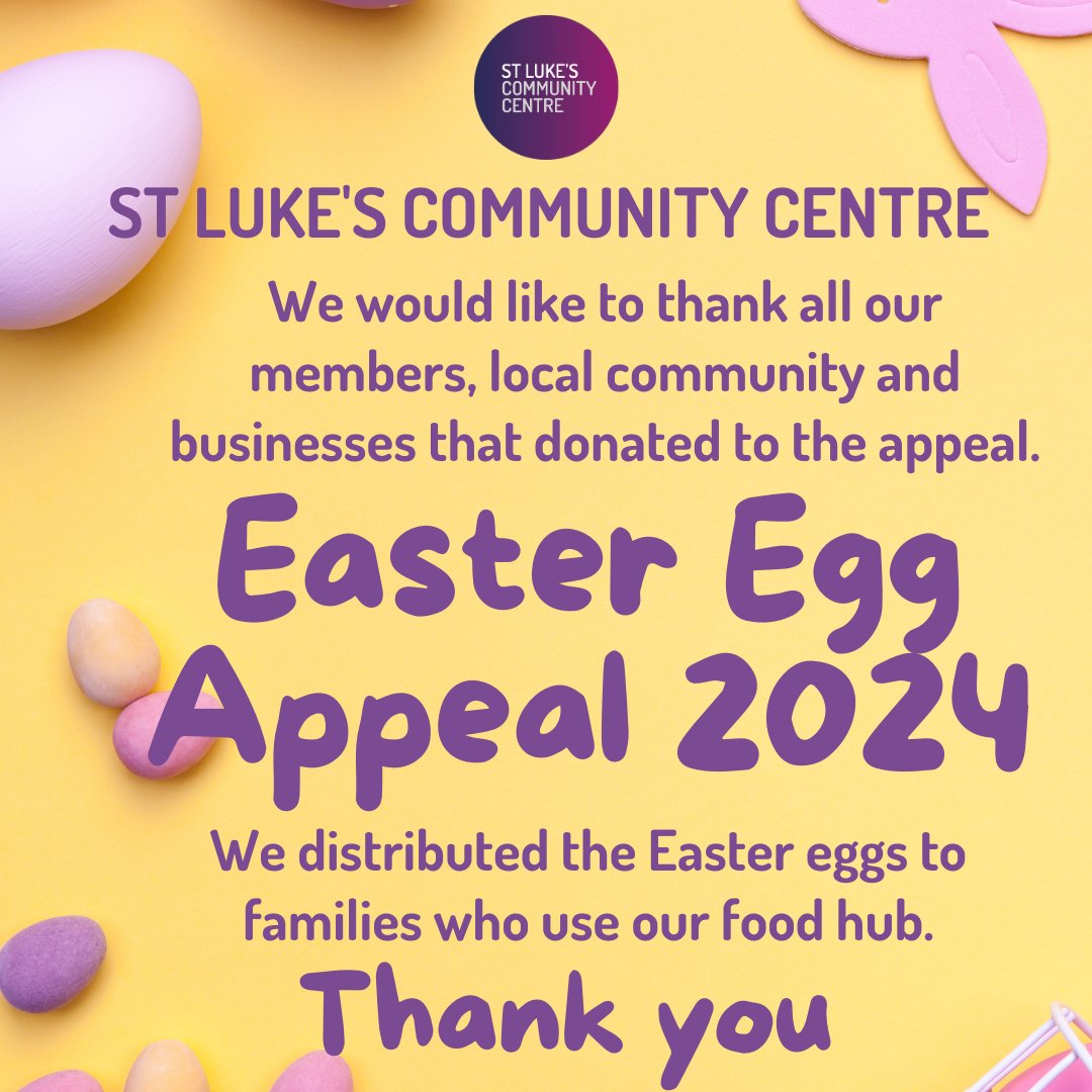 Thank you to our local residents, members and businesses who donated to our #EasterEggAppeal2024. We distributed the Easter eggs to families who use our food hub. We couldn't do it without you. #communitycharity #southislington #ec1