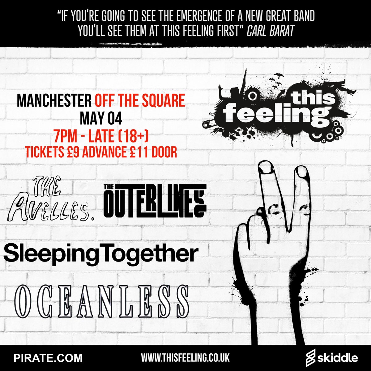 Just announced 🎸May 04 Manchester Off The Sq ft. @theavelles @TheOuterLines @SleepinTogether & @oceanlessband 🎟️ skiddle.com/e/37392664