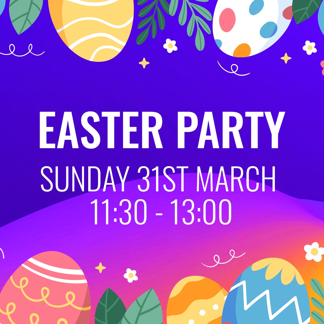 🌼🐰 Get ready for an egg-citing Easter Sunday bash! Join us for a hopping good time at our Easter Party on Sunday! Don't miss out! Save the date and spread the joy! 🐣 📆 Sunday 31st March 11:30 - 13:00 #EasterParty #EasterSunday #FamilyFun 🐇🌷